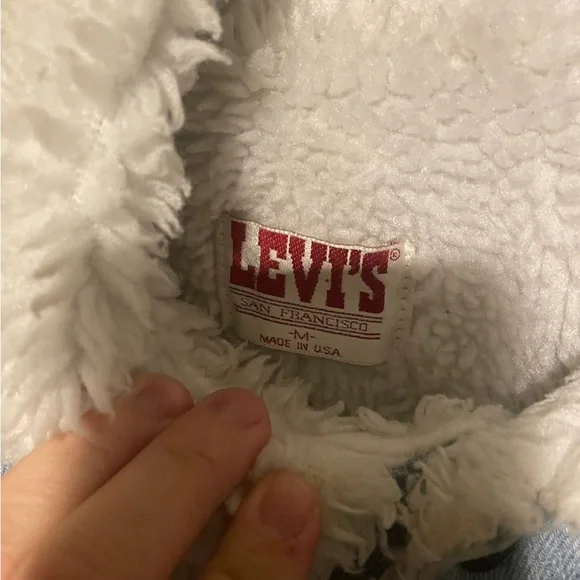 LEVI'S Vintage 1970's RAD Naturally Faded Denim Sherpa-Lined Jacket Size M - Picture 2 of 11